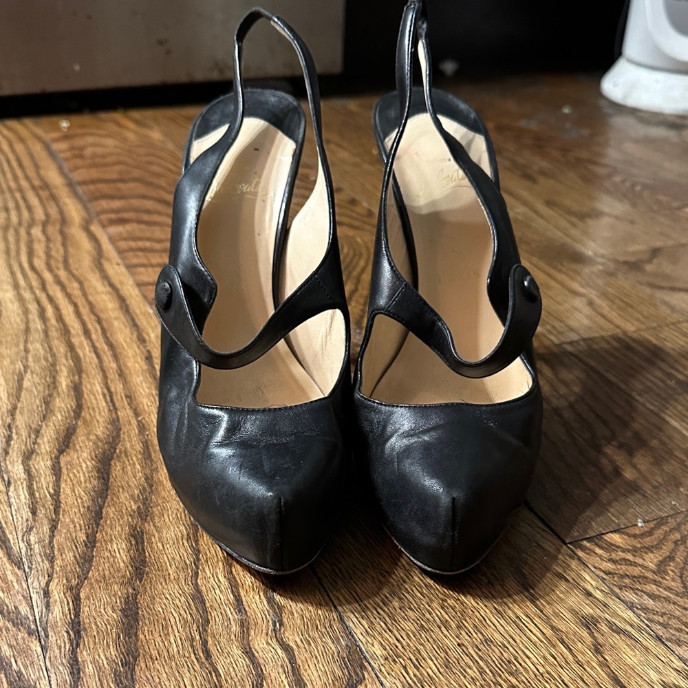 Christian Louboutin Black Slingback Heels